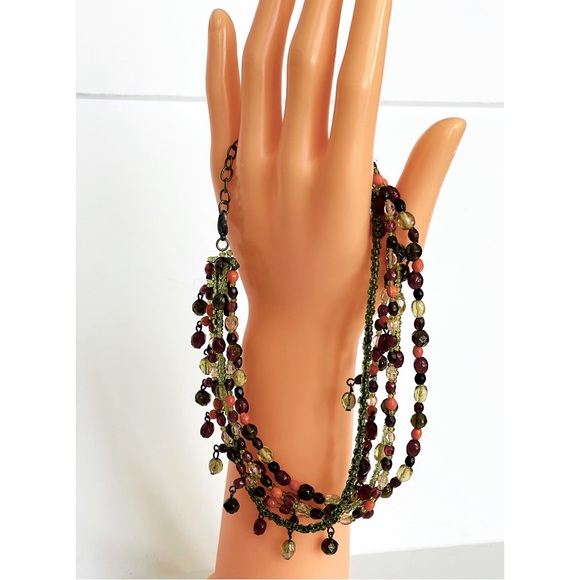 Artisan Multi Strand Beaded Choker Necklace - Picture 4 of 5
